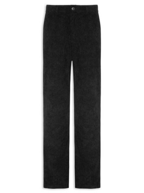Calça Masculina Reta Em Cotelê - Preto