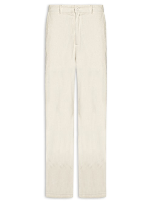 Calça Masculina Reta Em Cotelê - Bege