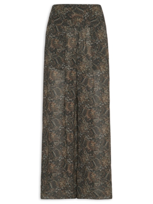 Calça Feminina Pantalona Pala Pregas - Verde