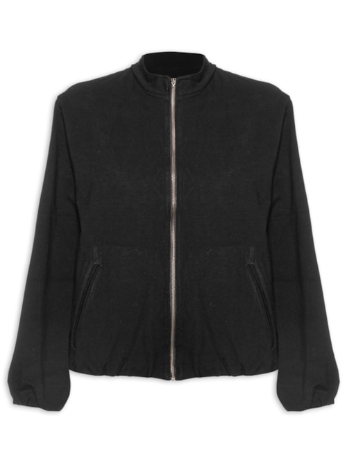 Jaqueta Feminina Pesponto - Preto Jaqueta Feminina Pesponto - Preto
