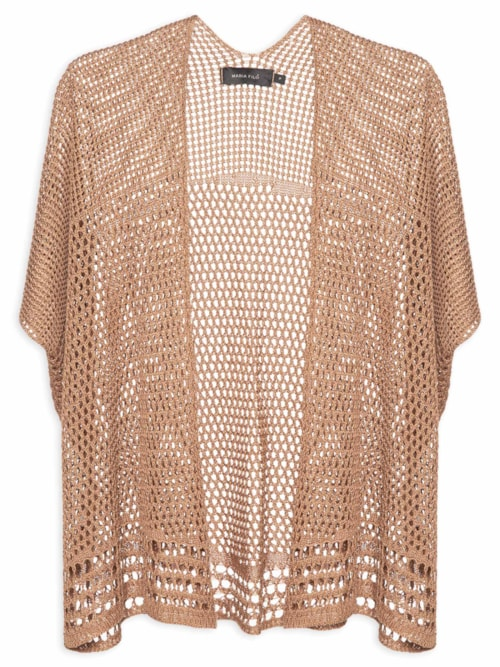 Kimono Feminino Tricot Telado - Marrom Kimono Feminino Tricot Telado - Marrom