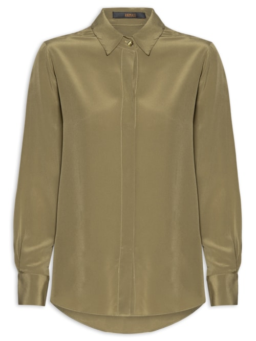 Camisa Feminina Seda Básica Marche Manga Longa - Verde Camisa Feminina Seda Básica Marche Manga Longa - Verde