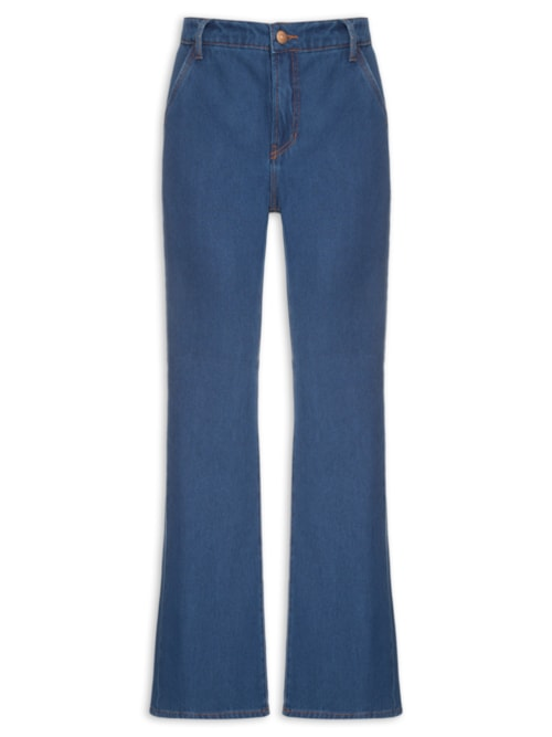 Calça Cotelê Jeans Flare Feminina Azul