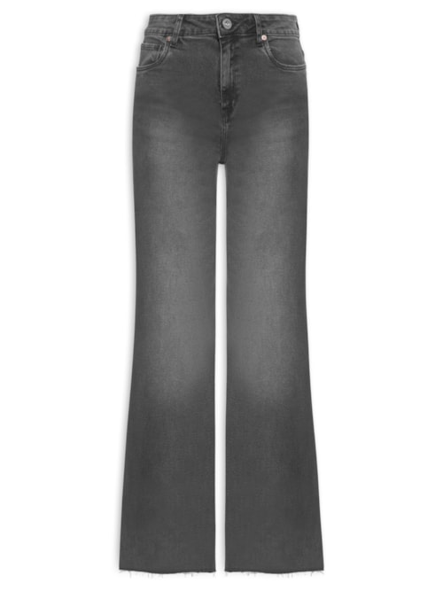 Calça Feminina Jeans Mini Wides Bigodes - Preto