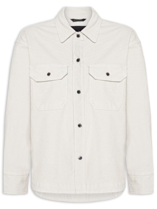 Camisa Feminina Sarja Basic Veludo - Cinza Camisa Feminina Sarja Basic Veludo - Cinza