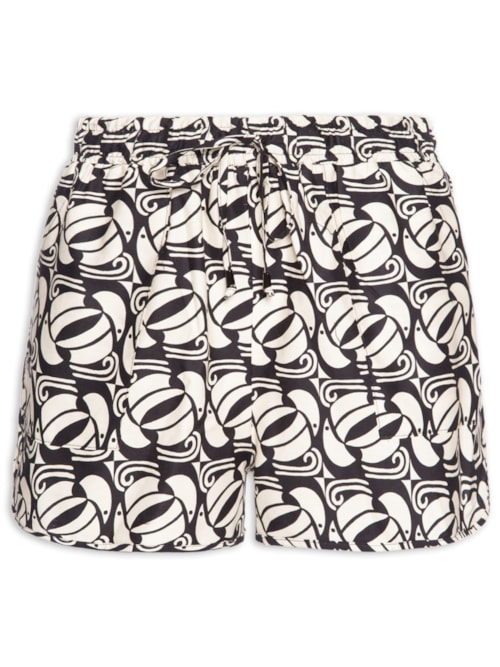 Short Feminino Tuca Xadrez - Preto