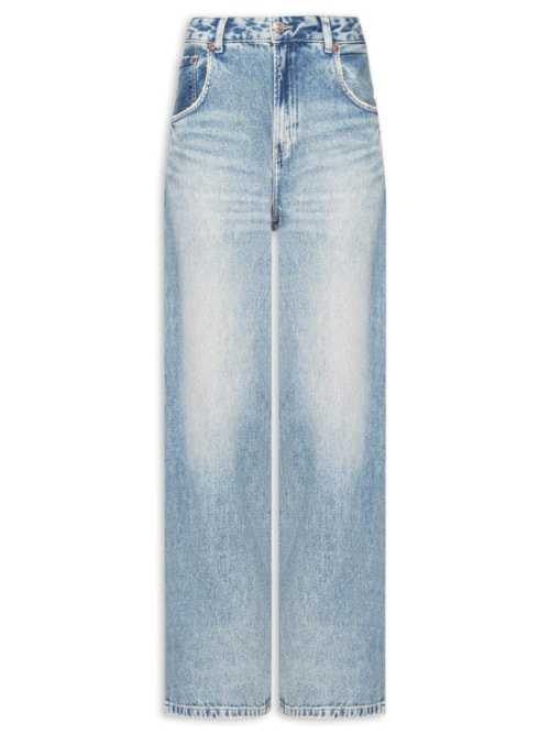 Calça Jeans Feminina Maxi Dirty - Azul