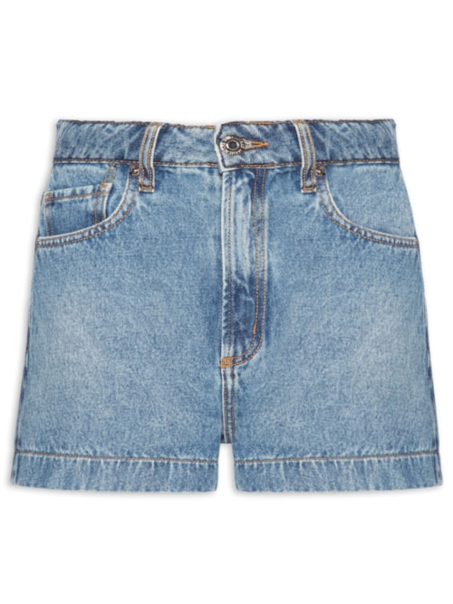 Shorts Feminino Jeans Mix Patchwork - Azul