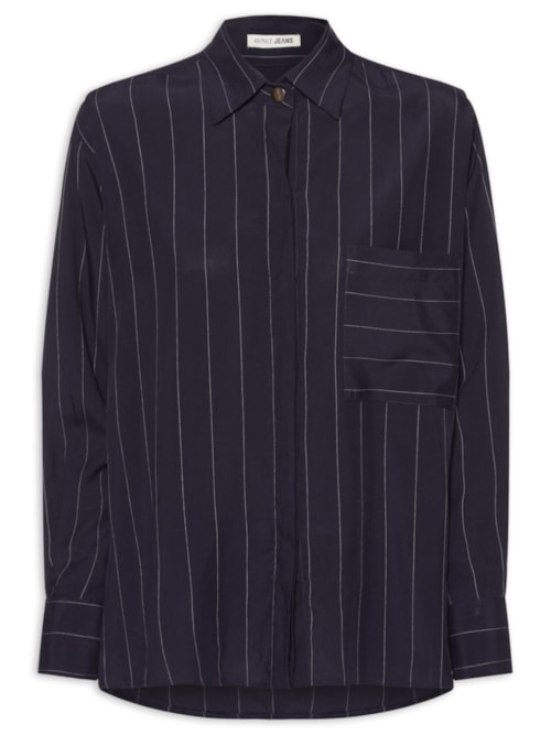 Camisa Feminina Fio Tinto Navy - Azul Camisa Feminina Fio Tinto Navy - Azul