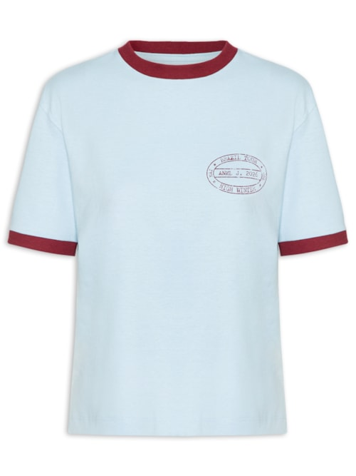 Camiseta Feminina Brazil Trour - Azul Camiseta Feminina Brazil Trour - Azul