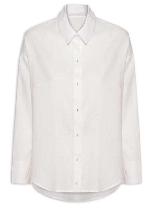 Camisa Manga Longa Feminina - Branco Camisa Manga Longa Feminina - Branco