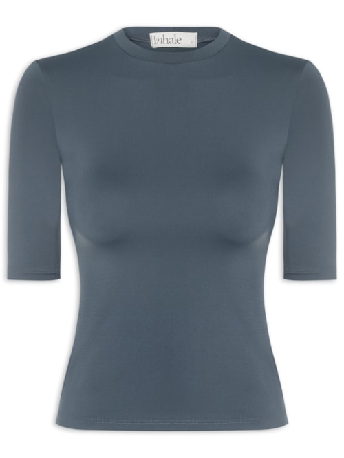 Blusa Feminina Manga Curta Ciclista - Cinza Blusa Feminina Manga Curta Ciclista - Cinza