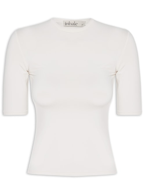 Blusa Feminina Manga Curta Ciclista - Off White Blusa Feminina Manga Curta Ciclista - Off White