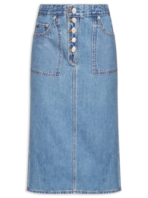 Saia Revers Side Slit - Azul Saia Revers Side Slit - Azul