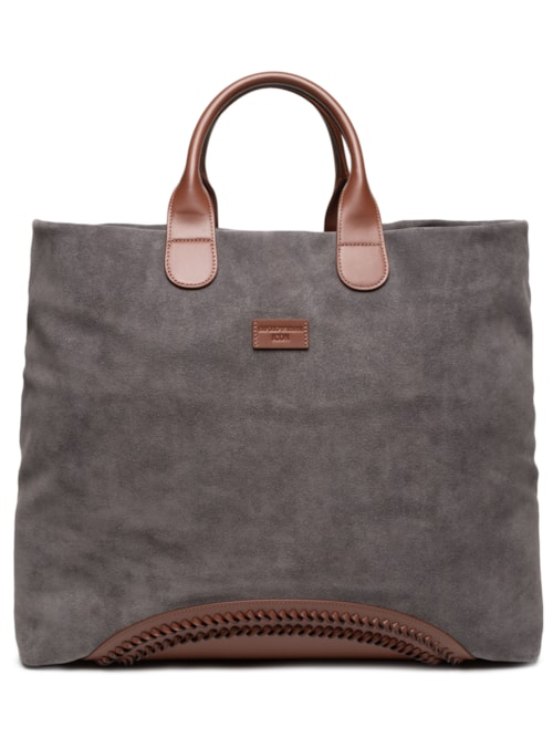 Bolsa Masculina Suede Icon Shopper Cinza Bolsa Masculina Suede Icon Shopper Cinza