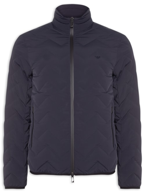 Jaqueta Masculina Puffer Water Repellent Chevron Azul Jaqueta Masculina Puffer Water Repellent Chevron Azul