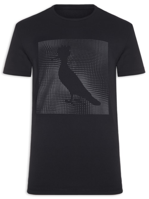 Camiseta Masculina Estampa Pica Pau Hi-Tech Pinos - Preto Camiseta Masculina Estampa Pica Pau Hi-Tech Pinos - Preto