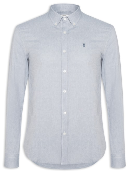 Camisa Masculina Oxford Button Down Azul