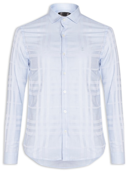 Camisa Masculina Maquinetada Big Xadrez Azul Camisa Masculina Maquinetada Big Xadrez Azul