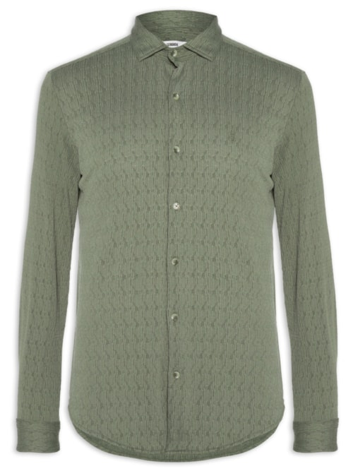Camisa Masculina Malha Relevo Verde Camisa Masculina Malha Relevo Verde