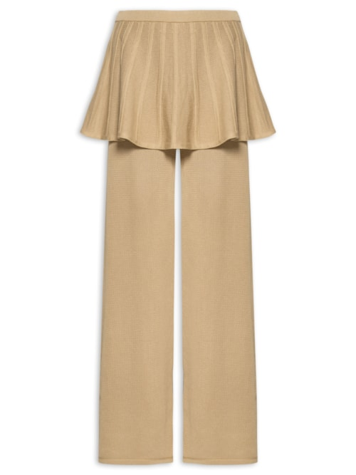 Calça Feminina De Tricot Telado - Bege