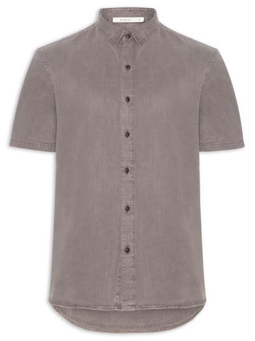 Camisa Masculina Manga Curta Uyuni - Cinza