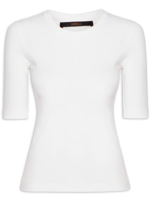 Blusa Feminina Tee Manga Média - Branco Blusa Feminina Tee Manga Média - Branco