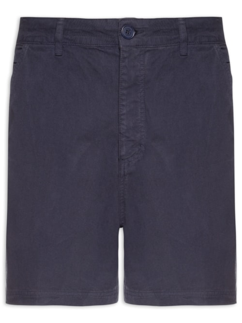 Bermuda Masculina Sarja Flow Cotton Linen Utility Azul