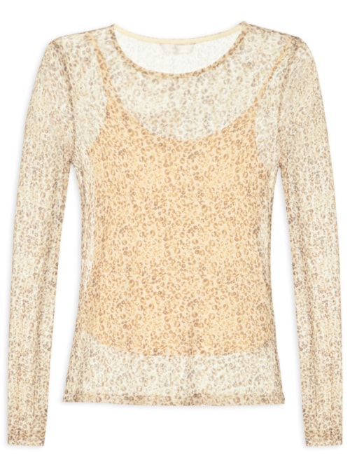 Blusa Feminina Tule Flex Bege Blusa Feminina Tule Flex Bege