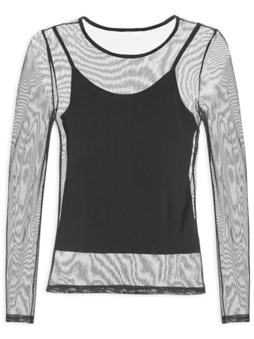 Blusa Feminina Tule Flex Preto Blusa Feminina Tule Flex Preto