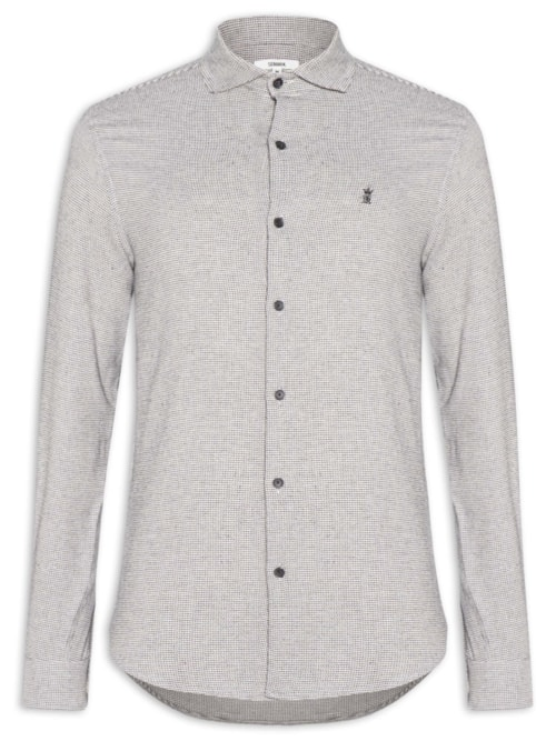 Camisa Masculina Setas Bicolor Bege Camisa Masculina Setas Bicolor Bege