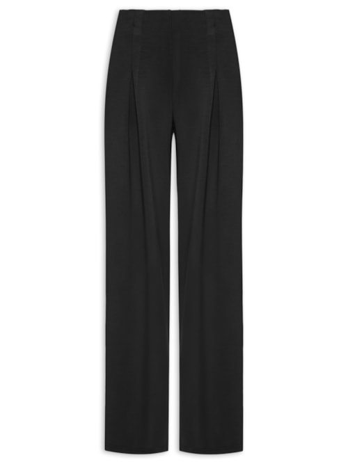 Calça Feminina Moletom com Pregas Preto