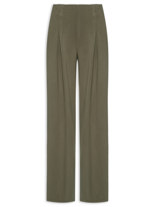Calça Feminina Moletom com Pregas Verde