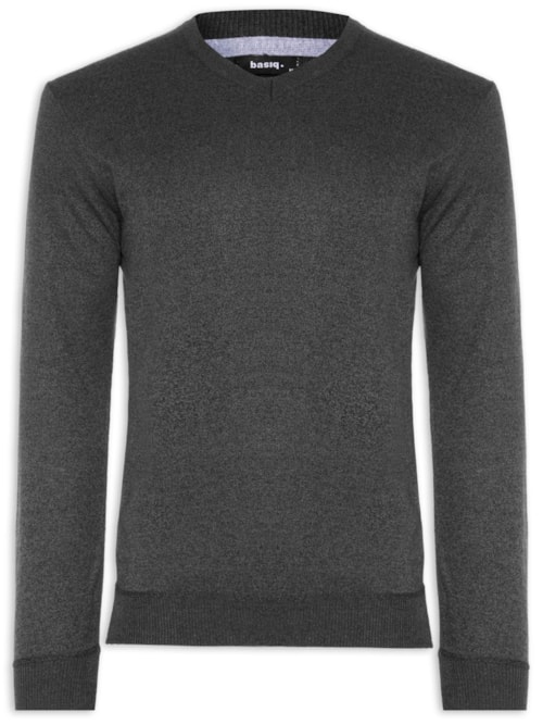 Suéter Tricot Masculino Gola V Básico - Preto Suéter Tricot Masculino Gola V Básico - Preto