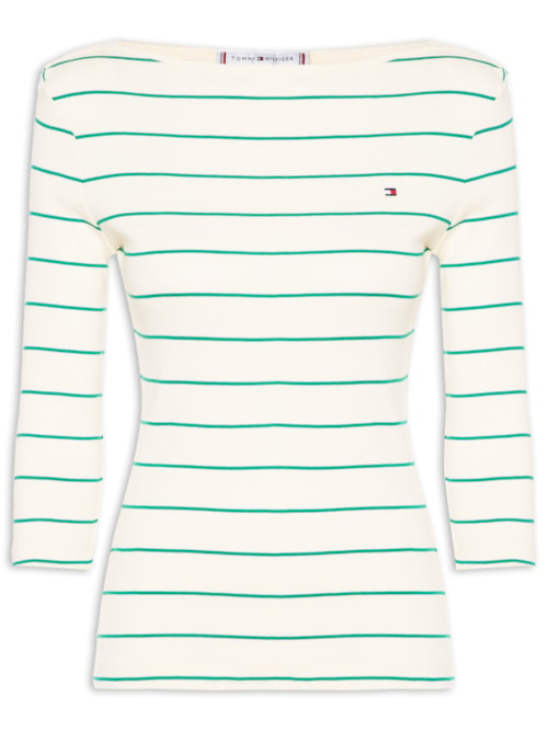 Camisa Feminina Heritage Crew Neck Tee - Bege Camisa Feminina Heritage Crew Neck Tee - Bege