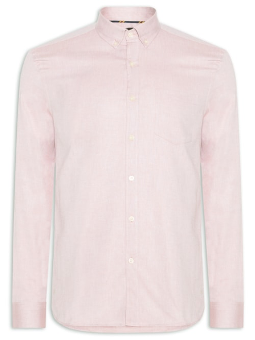 Camisa Masculina Casual Oxford Bolso - Marrom Camisa Masculina Casual Oxford Bolso - Marrom