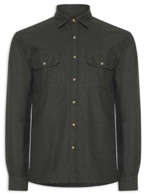 Jaqueta Overshirt Masculina Flanela Mescla - Verde
