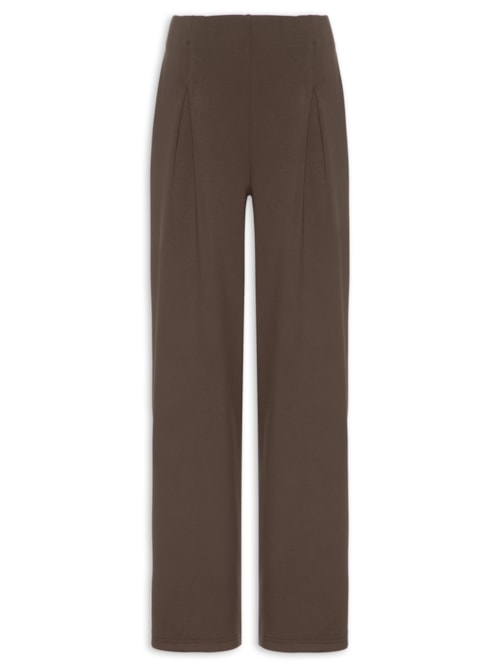 Calça Feminina Moletom com Pregas Marrom