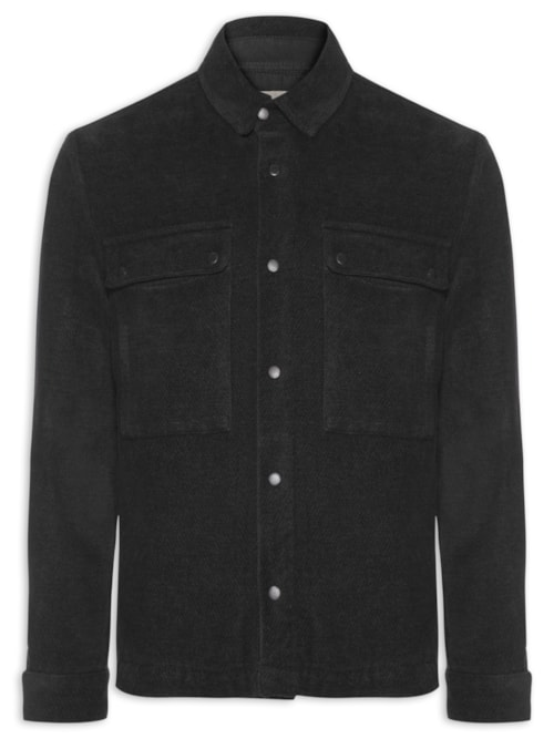 Jaqueta Masculina Tweed Cotton Texture Preto Jaqueta Masculina Tweed Cotton Texture Preto