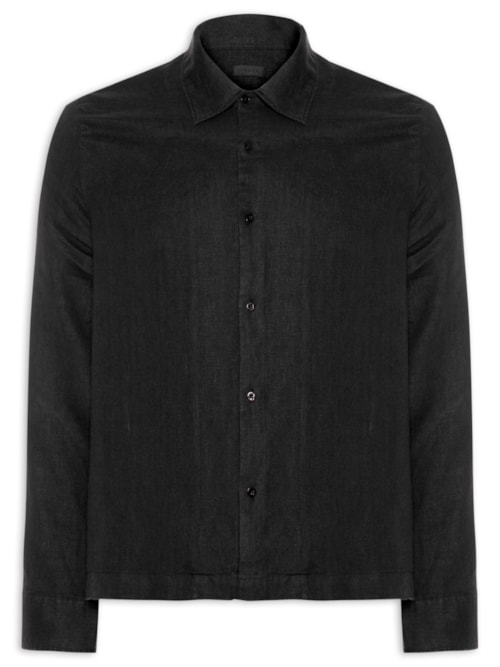 Camisa Masculina Brief Linen Confort ML Preto Camisa Masculina Brief Linen Confort ML Preto