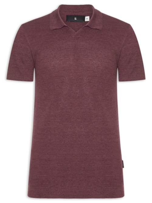 Pólo Masculina Tricot Mescla Roman - Vermelho Pólo Masculina Tricot Mescla Roman - Vermelho