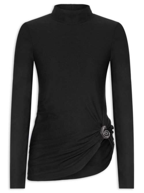 Blusa Feminina Malha Clear High - Preto Blusa Feminina Malha Clear High - Preto