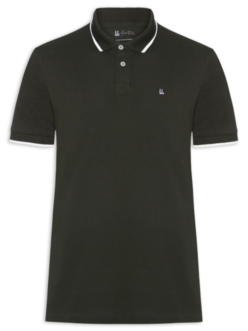 Pólo Masculina Piquet Manga Curta Friso - Verde Pólo Masculina Piquet Manga Curta Friso - Verde