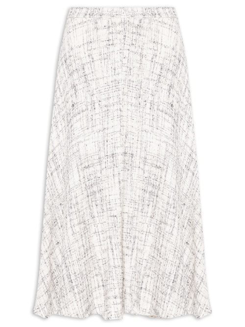 Saia Midi Em Tweed - Off White Saia Midi Em Tweed - Off White