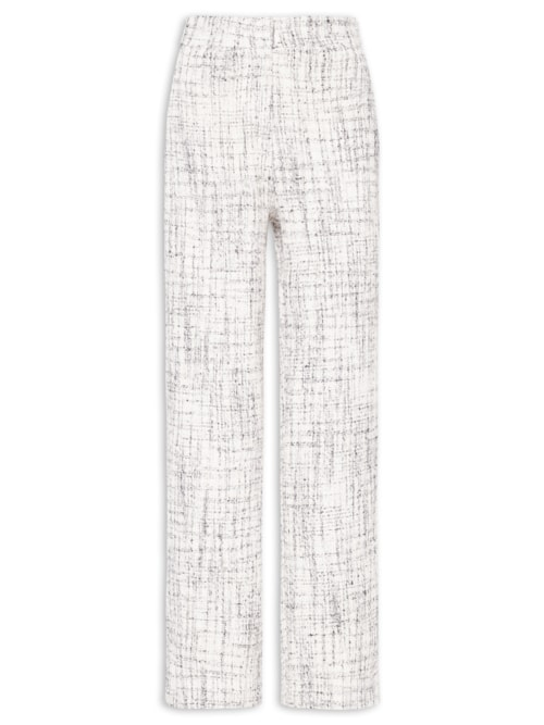 Calça Feminina Pantalona Em Tweed - Off White
