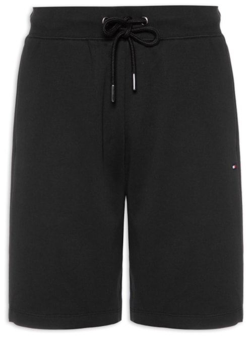 Bermuda Masculina Global Stripe em Moletom Preto