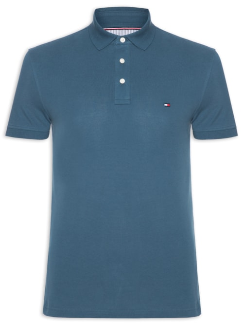 Polo Masculina 1985 Slim Fit Azul