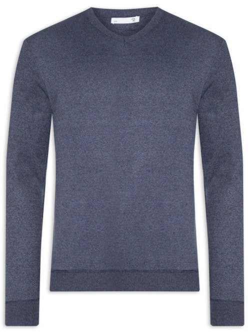 Suéter Masculino Tricot Básico Gola V - Azul Suéter Masculino Tricot Básico Gola V - Azul