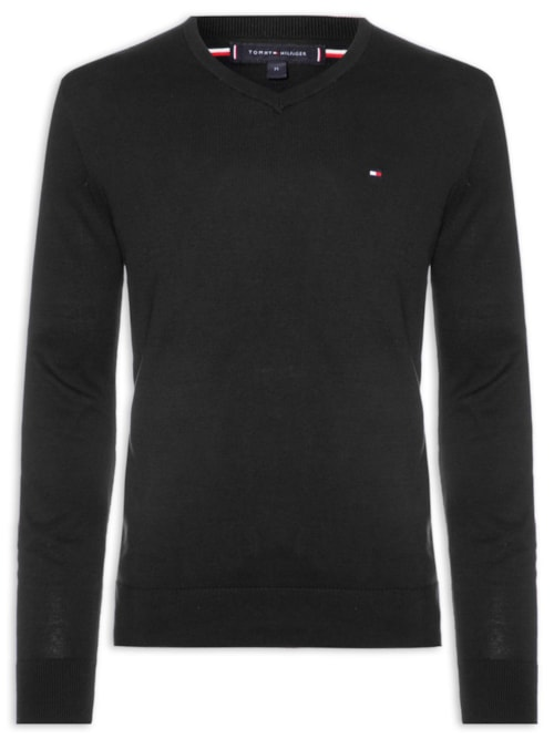 Suéter Masculino Essential Regular Fit V - Preto