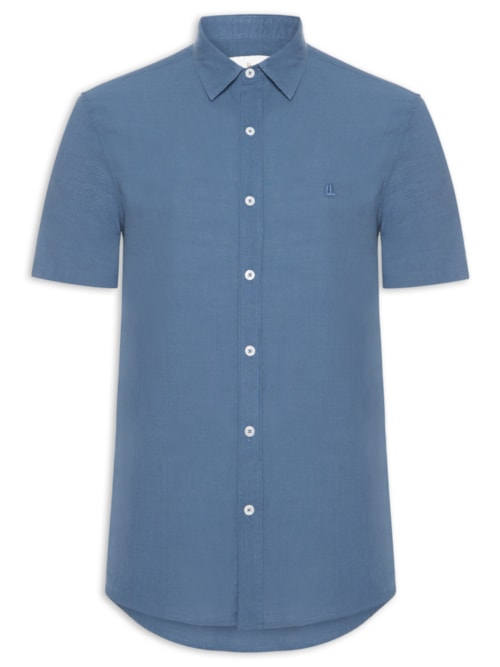 Camisa Masculina Casual Manga Curta Comfy - Azul Camisa Masculina Casual Manga Curta Comfy - Azul